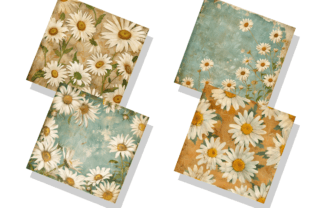 Daisy Vintage Digital Paper Bundle Graphic by Regulrcrative · Creative ...