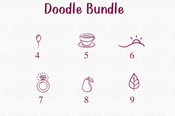 Doodle Bundle Font PNG with transparent background - Preview 3