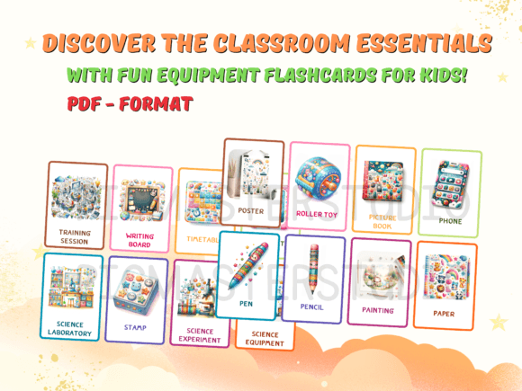 Equipment Classroom Flashcards for Kids