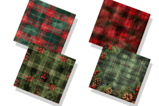 Flannel Christmas Digital Paper Bundle Graphic by Regulrcrative ...