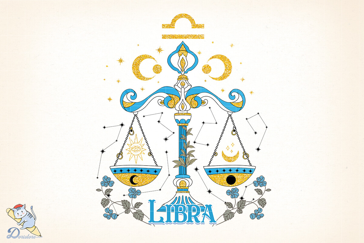 Floral Zodiac Libra Sublimation