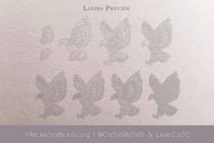 Flying Bald Eagle 3D Layer SVG Cut File · Creative Fabrica