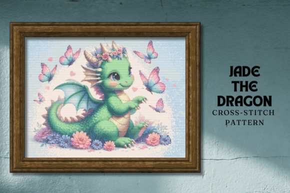 Green Dragon Cross Stitch Pattern
