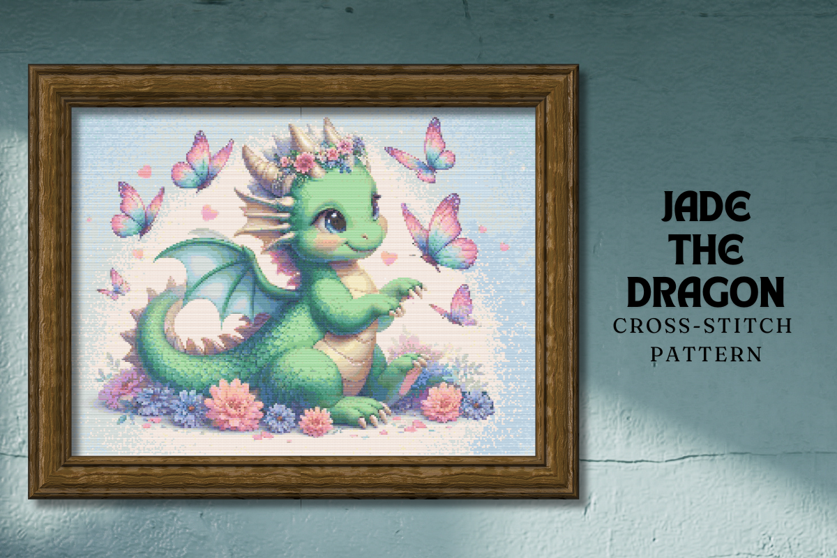 Green Dragon Cross Stitch Pattern