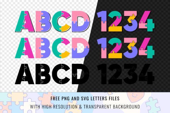 Jigsaw Pastel Font PNG with transparent background - Preview 2