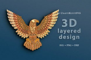 Mandala Bald Eagle 3D Layer SVG Cut File · Creative Fabrica