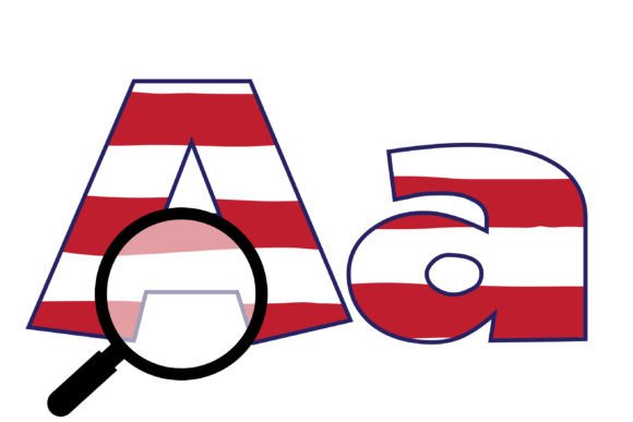 Red, White, and Blue Font PNG with transparent background - Preview 1