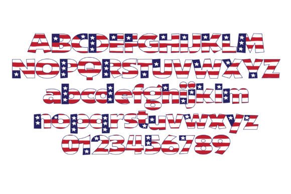 Red, White, and Blue Font PNG with transparent background - Preview 2