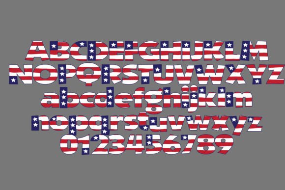 Red, White, and Blue Font PNG with transparent background - Preview 3