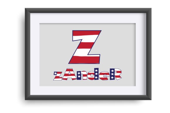 Red, White, and Blue Font PNG with transparent background - Preview 4