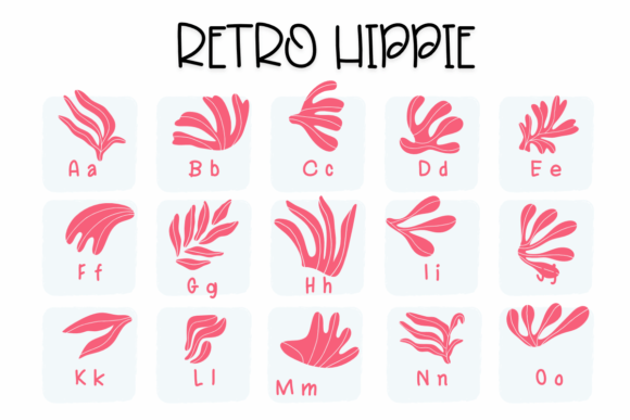 Retro Hippie Font PNG with transparent background - Preview 1