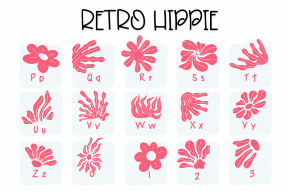 Retro Hippie Font PNG with transparent background - Preview 2