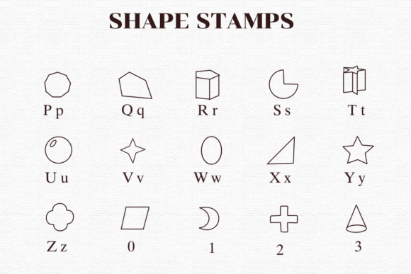 Shape Stamps Font PNG with transparent background - Preview 2