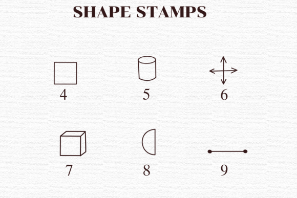 Shape Stamps Font PNG with transparent background - Preview 3
