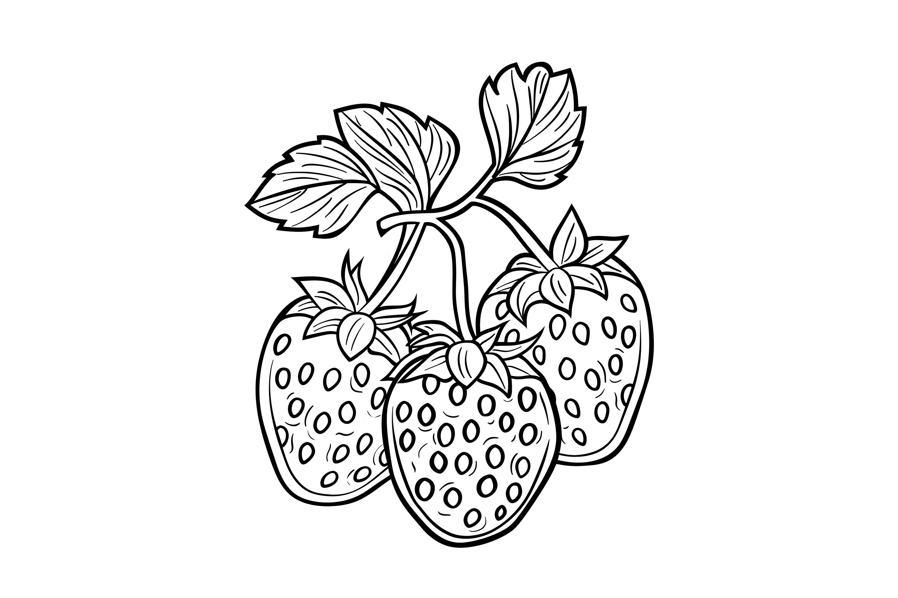 Strawberry Coloring Page for Adults