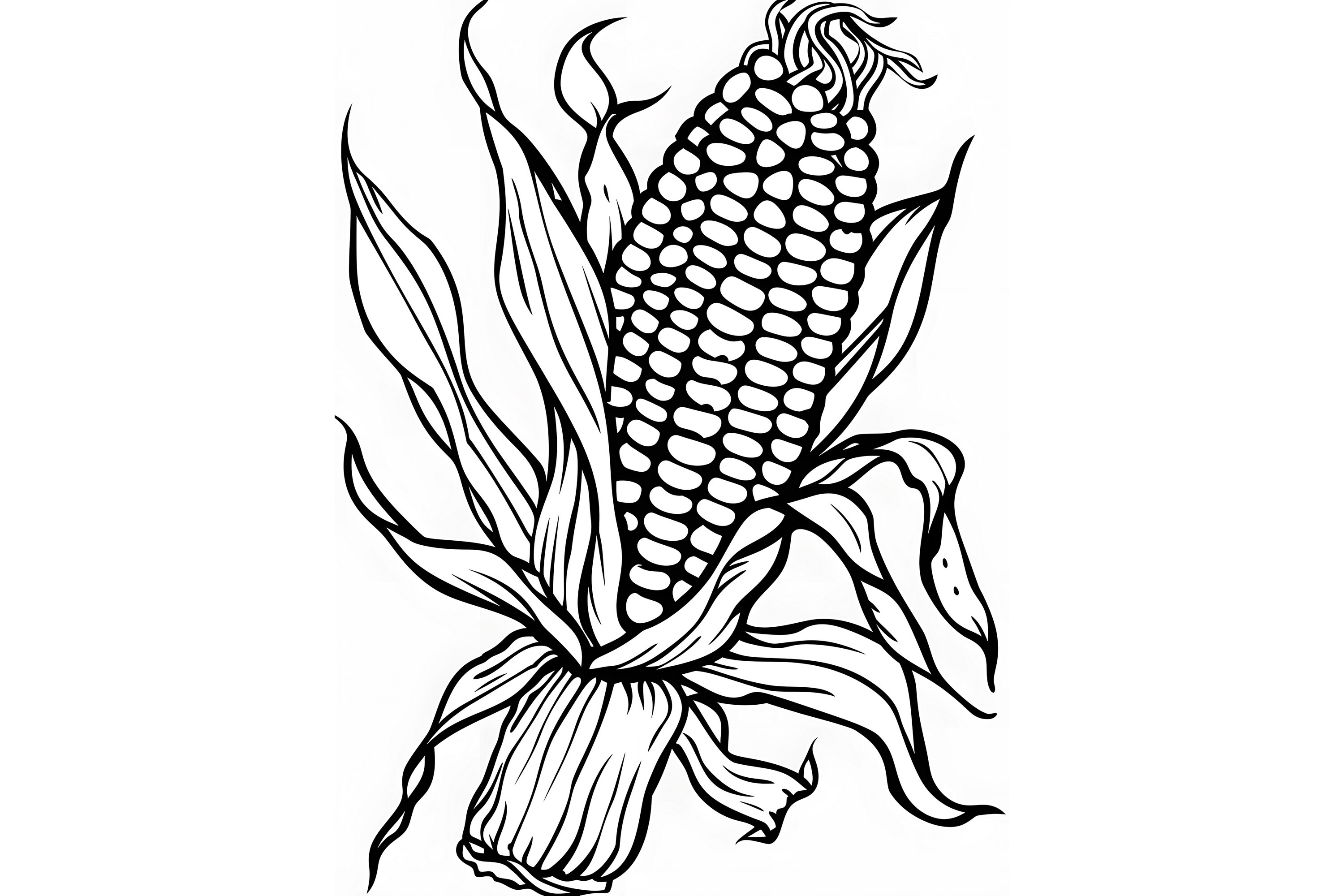 Sweet Corn Coloring Page for Adults