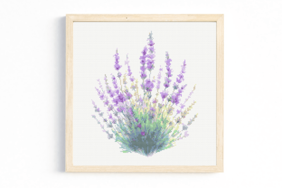 Watercolour Lavender Cross Stitch