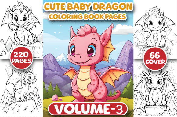 220 Cute Baby Dragon Coloring Book Pages