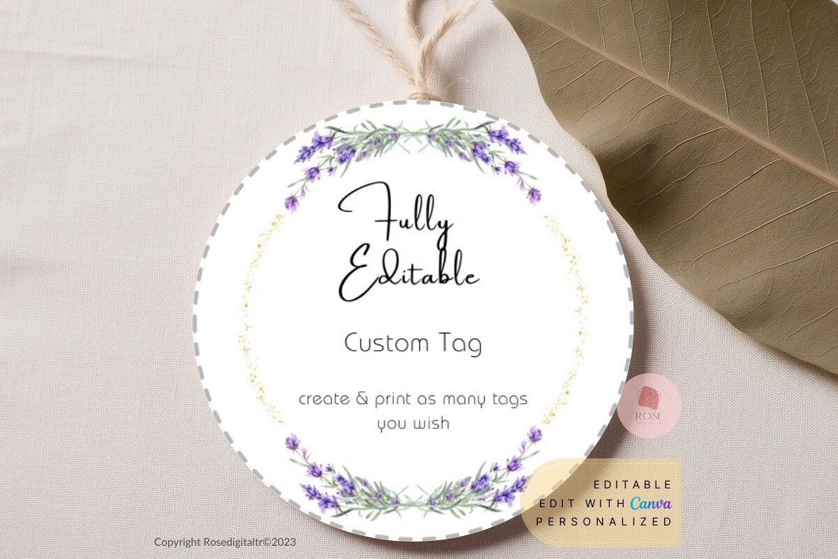 Bridal Shower Tags Lavender