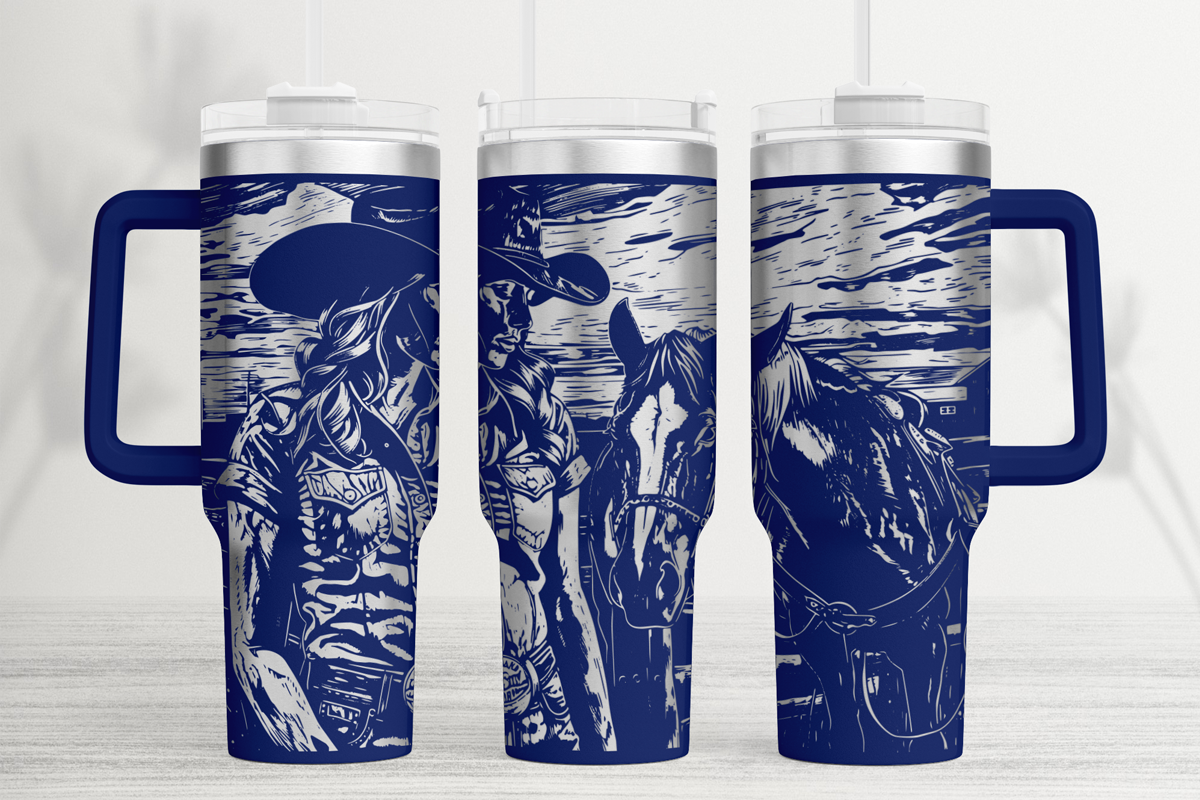 Cowgirl Western 40oz Laser Tumbler Wrap Graphic by Think Plus Tumbler ...