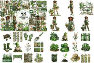 Gardening Clipart Png Mega Bundle Graphic by Markicha Art · Creative ...