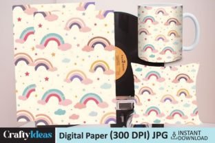 Pastel Rainbow Digital Papers Graphic by CraftyIdeas · Creative Fabrica