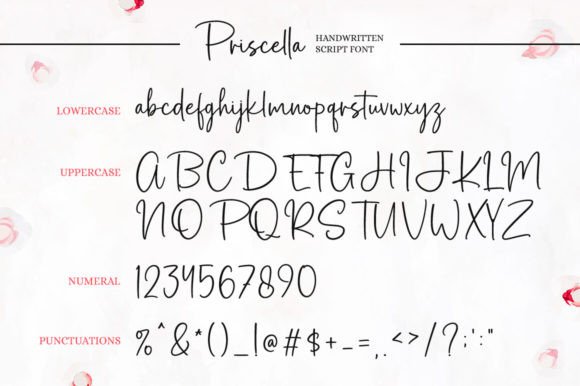 Priscella Font PNG with transparent background - Preview 6