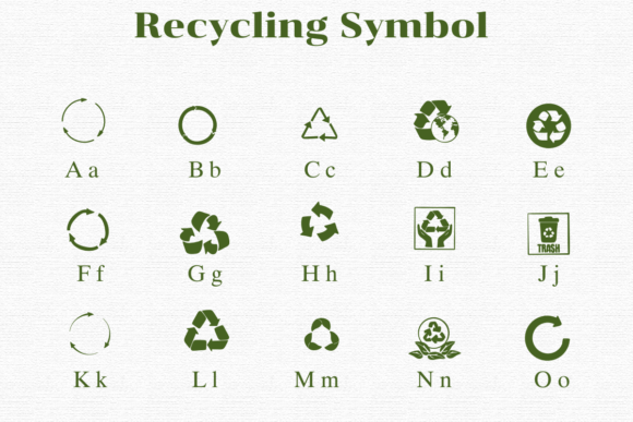 Recycling Symbol Font PNG with transparent background - Preview 1