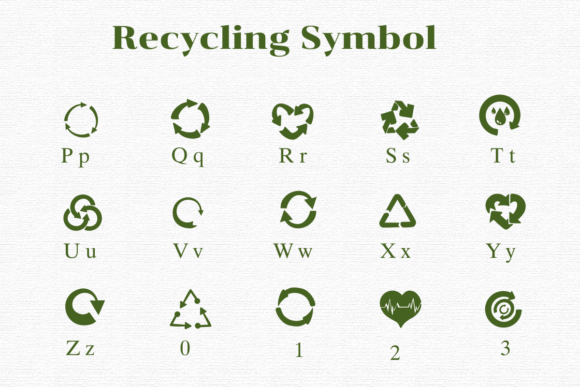 Recycling Symbol Font PNG with transparent background - Preview 2