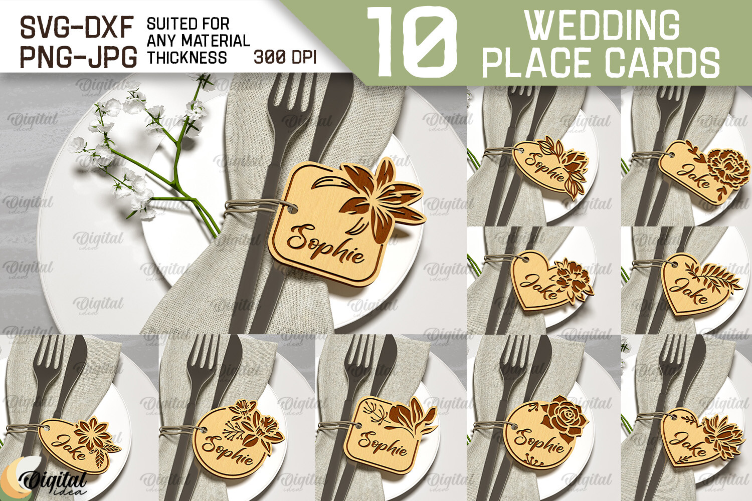 Wedding Place Cards Laser Cut Bundle