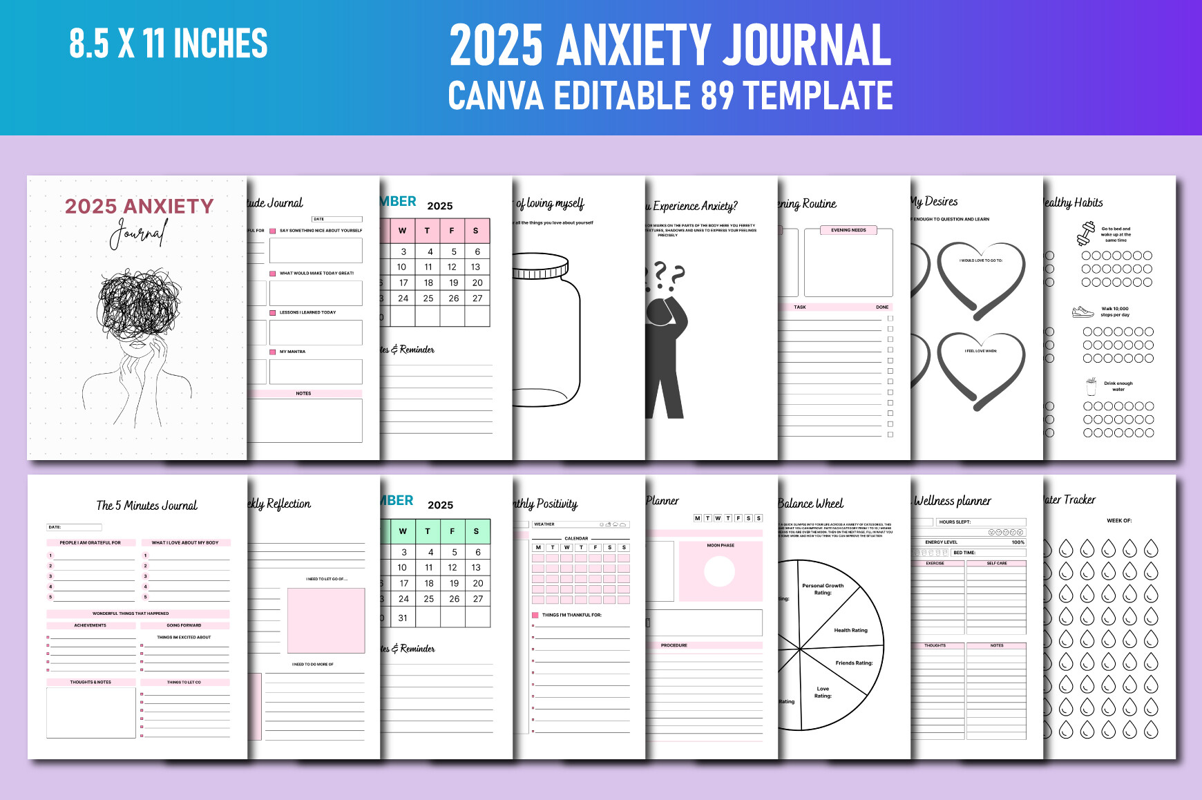 2025 Anxiety Journal Canva KDP Graphic by Lavlu Creative Zone ...