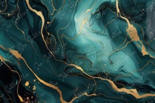 Abstract Gold and Teal Waves Graphic by Sun Sublimation · Creative Fabrica