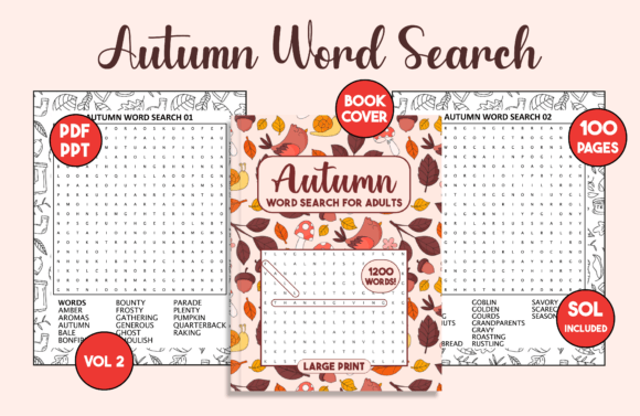 Autumn Word Search for Adults with Cover