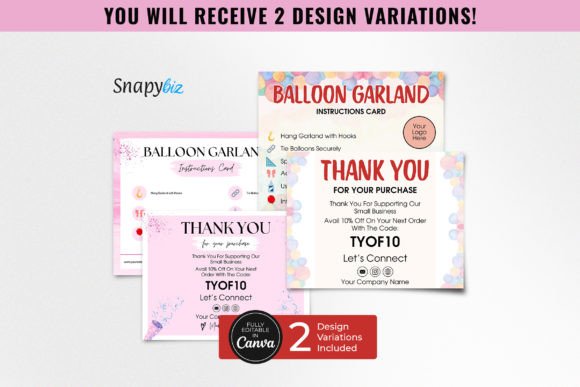 Balloon Garland Instructions Canva Card