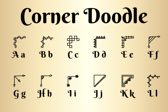 Corner Doodle Font - Preview 1
