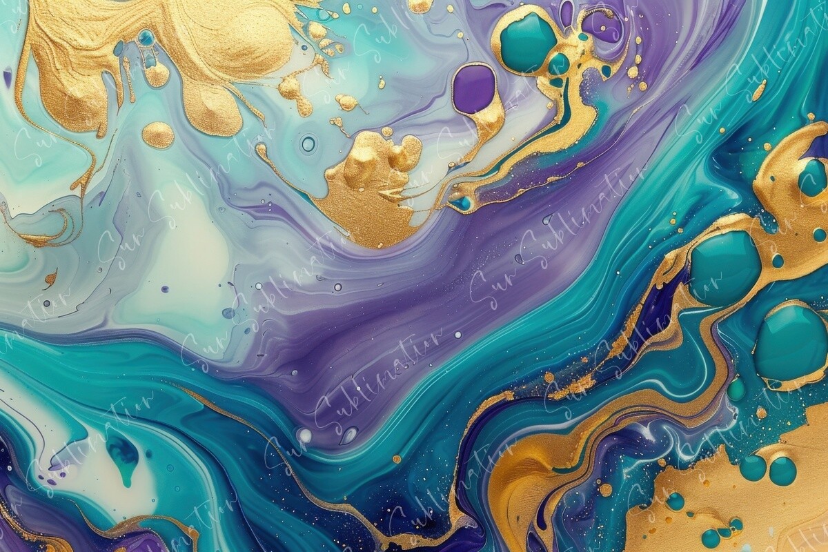 Fluid Art in Gold and Teal Graphic by Sun Sublimation · Creative Fabrica