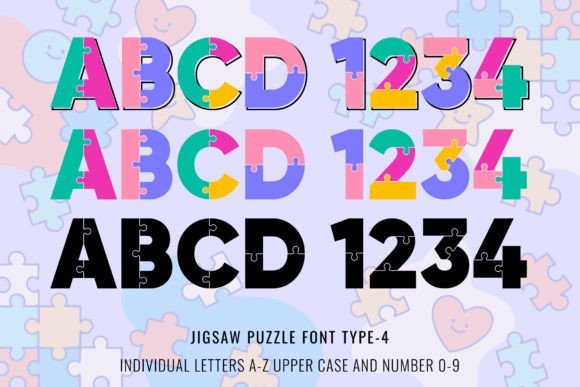 Jigsaw Puzzle Collection Font PNG with transparent background - Preview 5