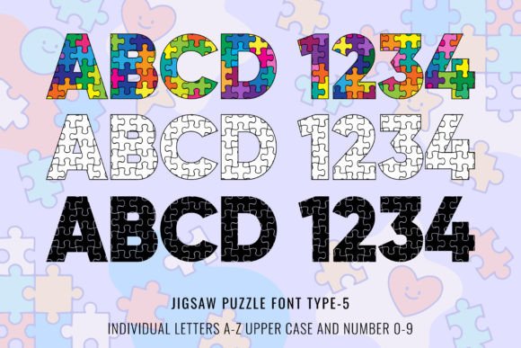 Jigsaw Puzzle Collection Font PNG with transparent background - Preview 6