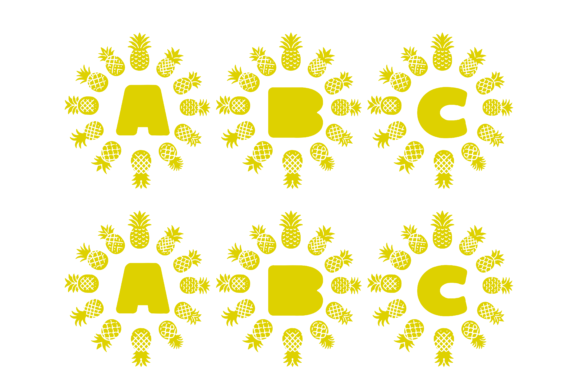 Pineapple Monogram Font PNG with transparent background - Preview 1