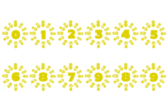 Pineapple Monogram Font PNG with transparent background - Preview 2