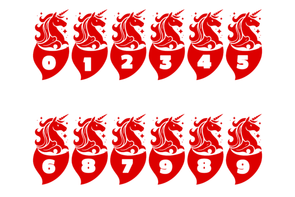 Red Unicorn Font PNG with transparent background - Preview 2