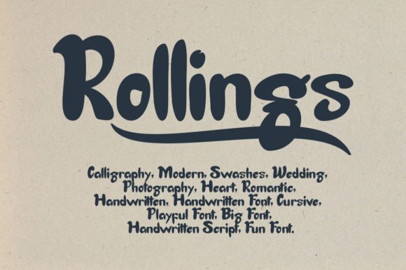 Rollings Font PNG with transparent background - Preview 4