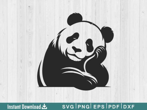 Funny Panda Svg Silhouette Vector File