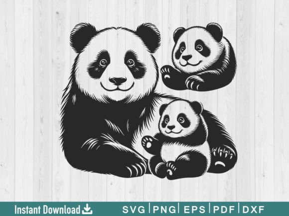 Funny Panda Svg Silhouette Vector File