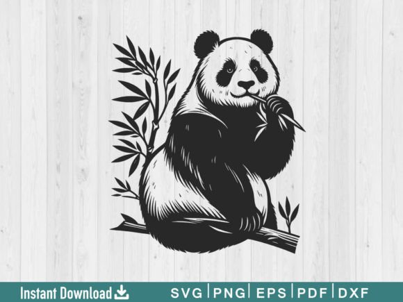 Funny Panda Svg Silhouette Vector File