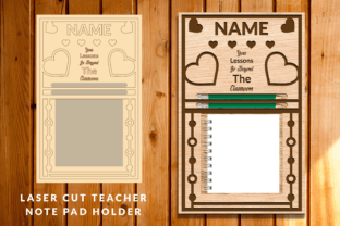 Laser Cut Teacher Note Pad Holder Bundle · Creative Fabrica