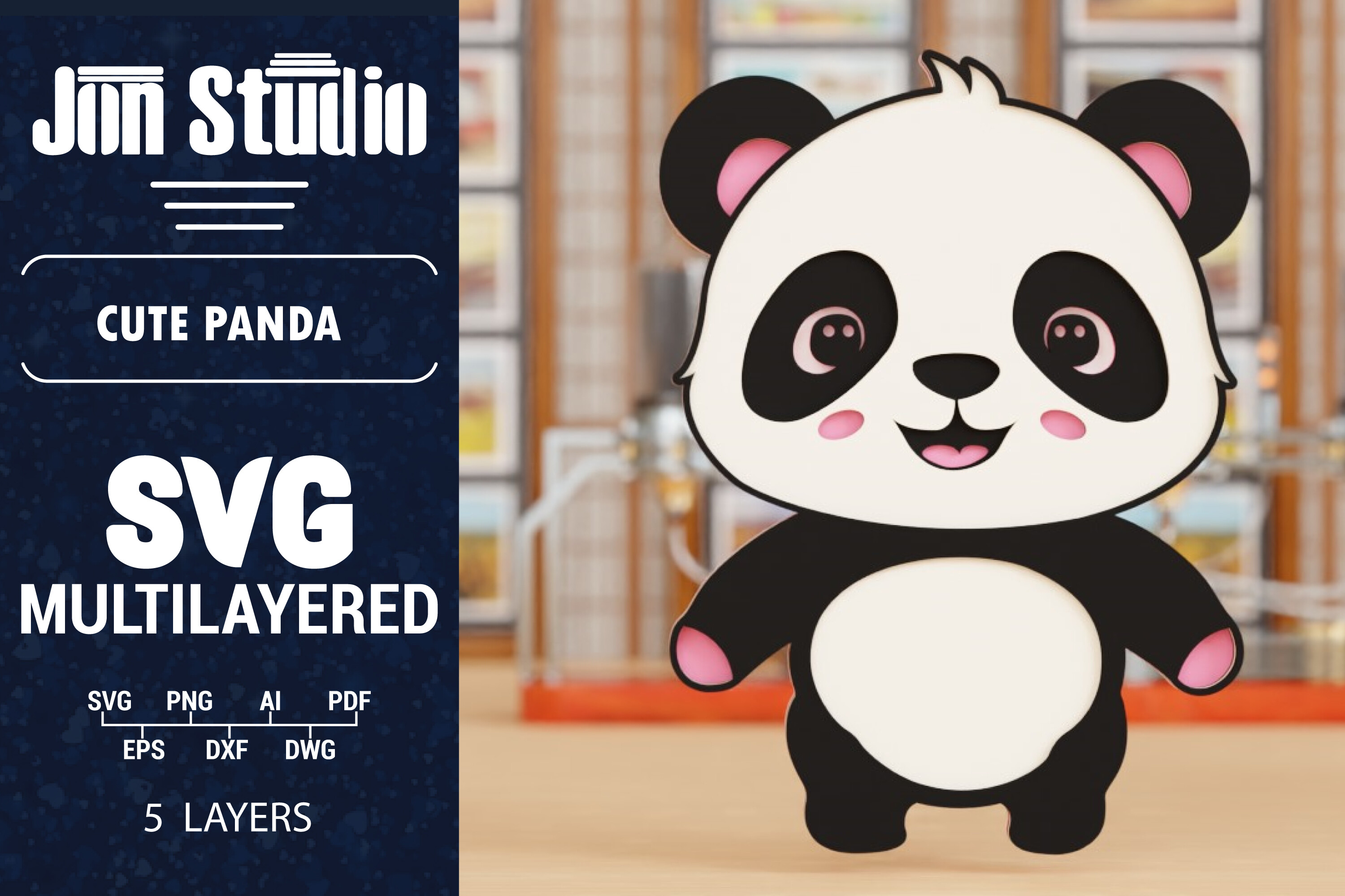3D Panda SVG Laser Cut Papercut File Graphic by Jon_Studio · Creative ...
