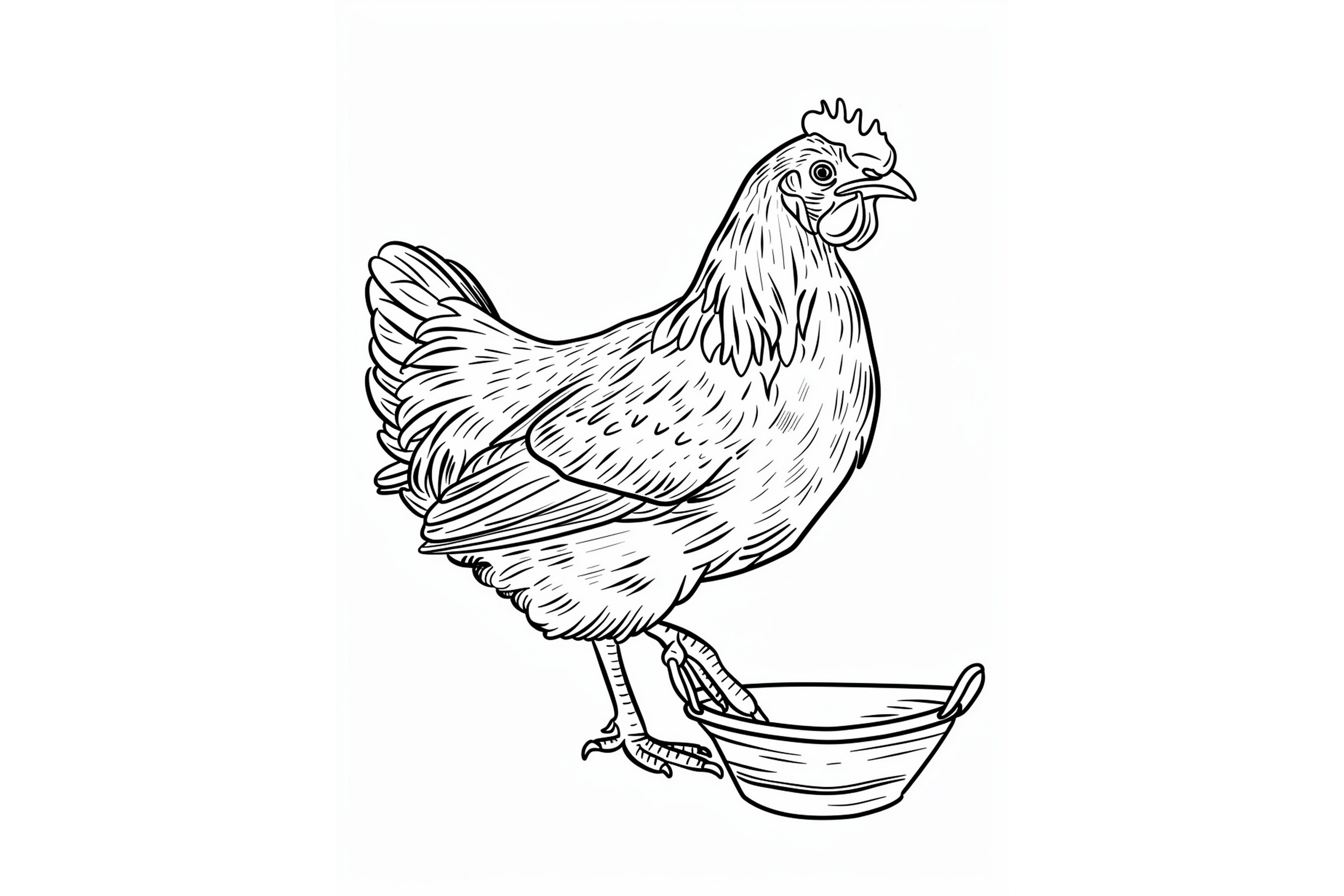 Chicken Adult Coloring Page