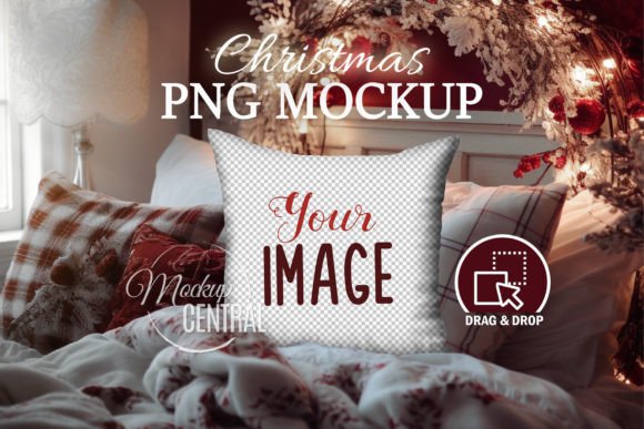 Christmas Pillow Mockup Canva Template Graphic Christmas Templates By Mockup Central