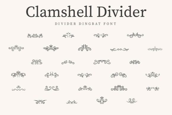 Clamshell Divider Dingbats Font By CraftedType Studio